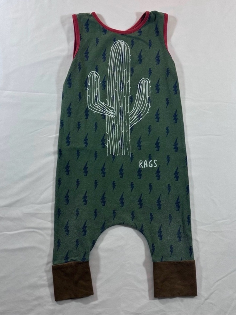 RAGS TO RACHES Green Cactus
Print Romper